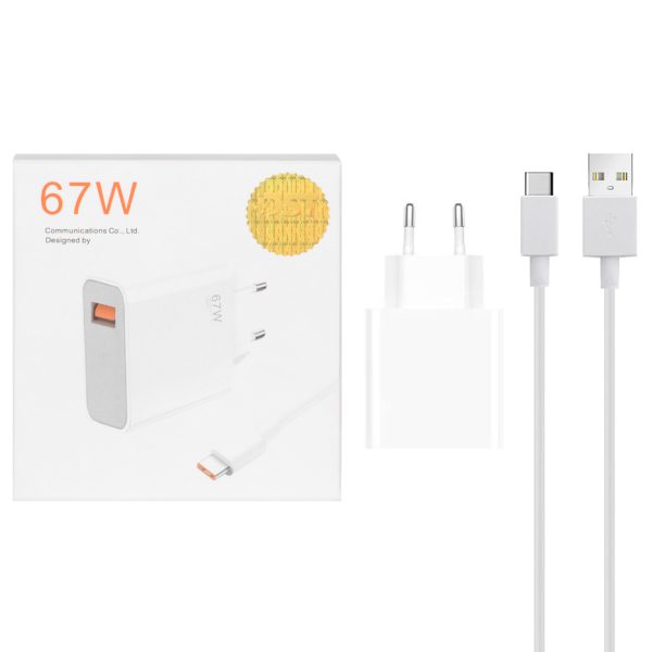 شارژر دیواری 67W فست Xiaomi به همراه کابل شارژ Type-C