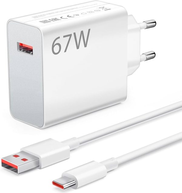شارژر دیواری 67W فست Xiaomi به همراه کابل شارژ Type-C