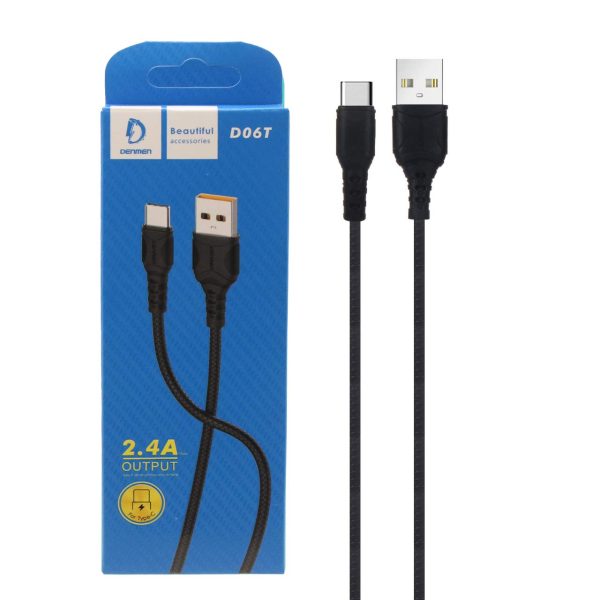 کابل شارژ تبدیل USB به تایپ سی دنمن مدل D06T