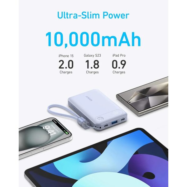 پاوربانک انکر مدل A1257 ظرفیت 10000 میلی آمپر ساعت به همراه کابل Type-C