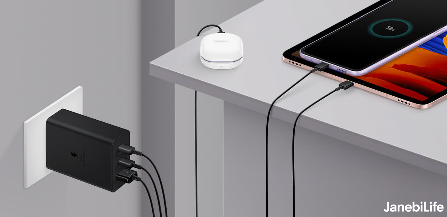 شارژر دیواری 65 وات سامسونگ مدل EP-T6530 اورجینال و فست شارژ - دو پین