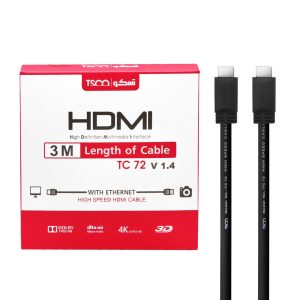 کابل HDMI تسکو TSCO مدل TC 72 ورژن 1.4 با طول 3 متر