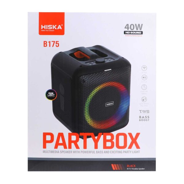 اسپیکر بلوتوثی قابل حمل هیسکا مدل PARTY BOX B175