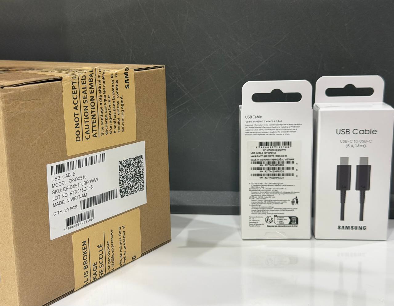 کابل شارژ تایپ سی به تایپ سی سامسونگ مدل EP-DX510 - اورجینال