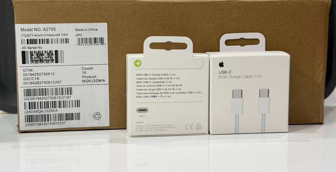 کابل اورجینال دو سر تایپ سی اپل مدل A2795 طول یک متر